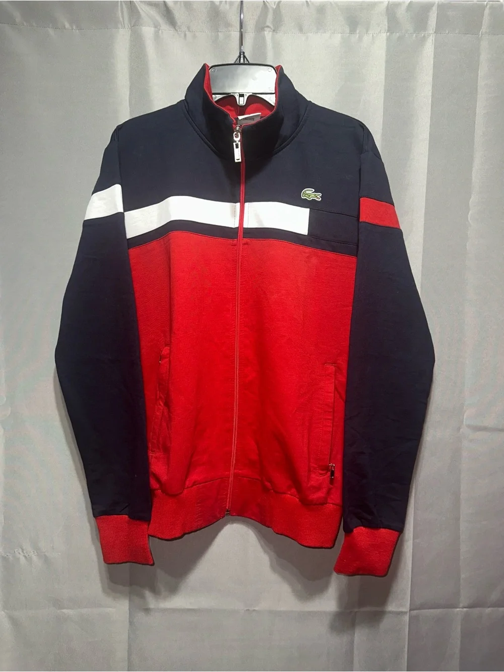 Lacoste Red, Navy & White Full-Zip Track Jacket